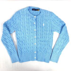Polo Ralph Lauren Cable Knit Cardigan in Light Blue - Size Medium (NWOT)